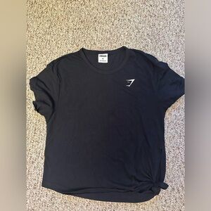 Gym Shark Womens T Shirt with Side knot Size Medium Black